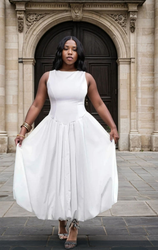 O So Pretty White Ballon Dress
