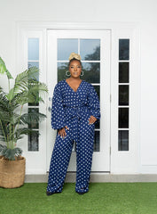 All About the Blue and White Jumpsuit