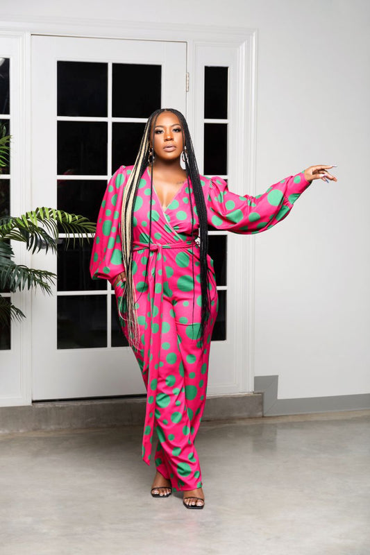 All About the Pink and Green Jumpsuit