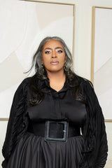 All About The Sleeves Ruched Waist Top In Black