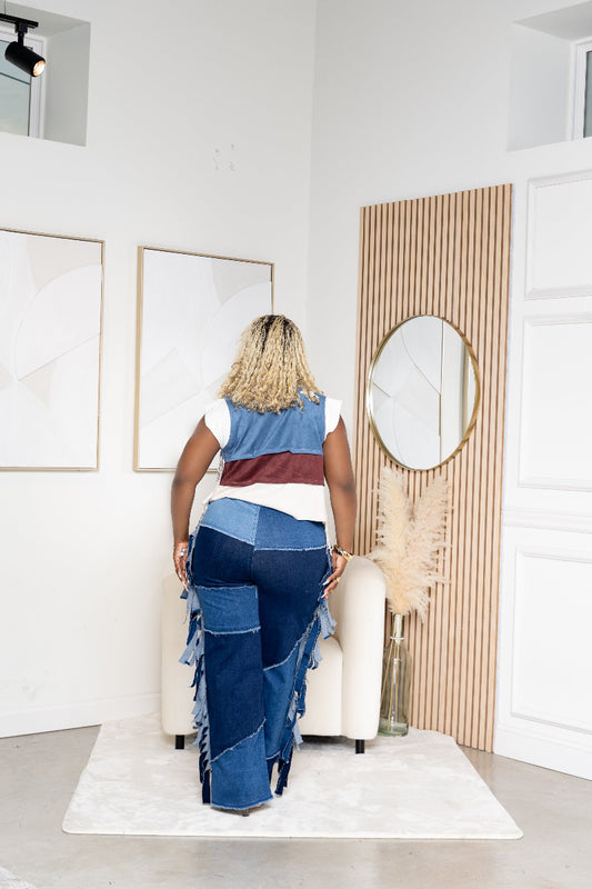 All About Fun Denim Side Fringe Jeans
