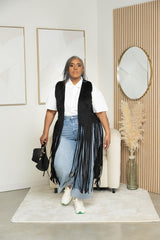 Black Fringe Vest