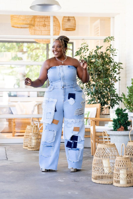 Caught My Attention Denim Jumpsuit