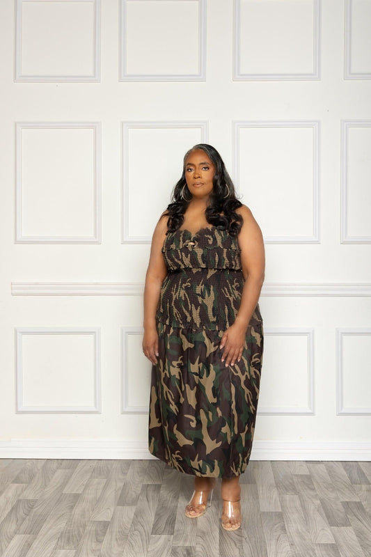 Camo Sweetheart Stretch Dress