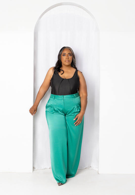 Green Wide Leg Pants