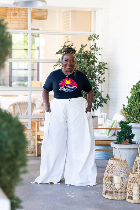 Sophia Drawstring Pants in White