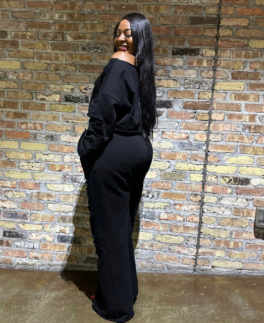 Teri Distressed Set in Black