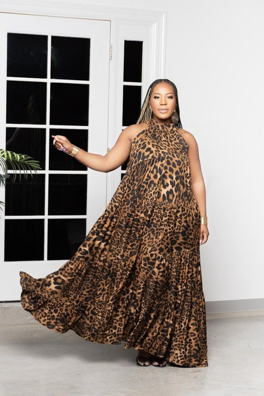 Leopard Print Maxi Dress