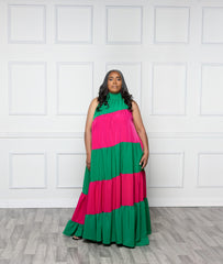 Pink and Green Maxi
