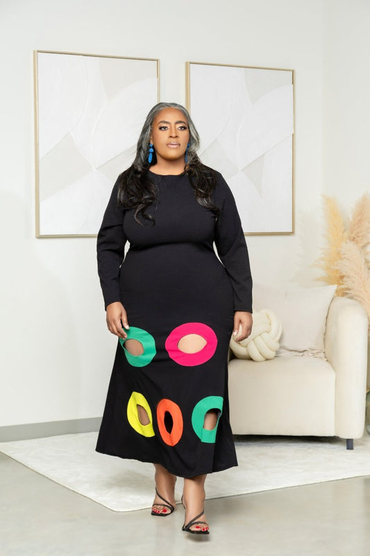 Seeing Circles in Black A Line Dress