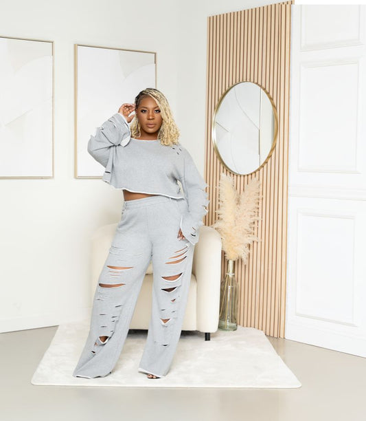 Teri Distressed Set in Gray