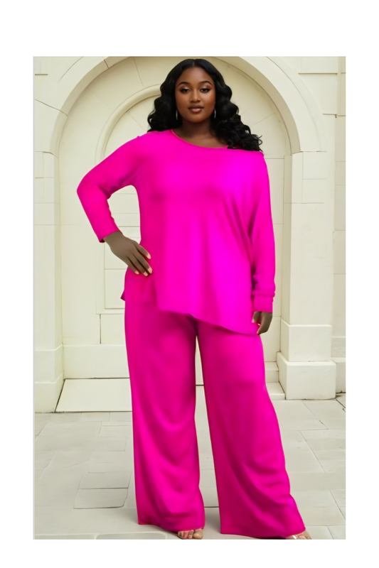 Yvonne 2 Piece Set in Fuchsia