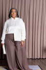 Here For It Ruched Waist Wide Leg Pant