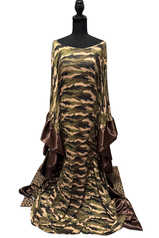 Grace in Camouflage Kaftan