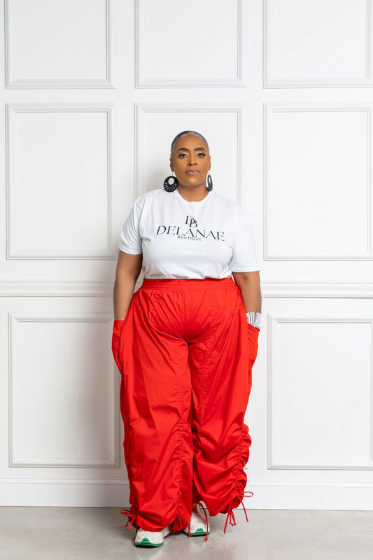 Ruffle Jacket with Adjustable Pants in Red