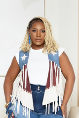Just Stars Front Fringe Vest