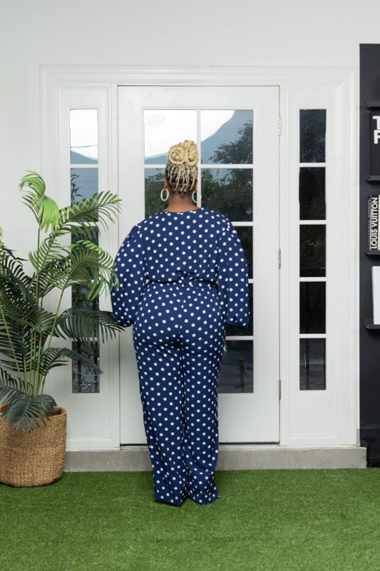 All About the Blue and White Jumpsuit