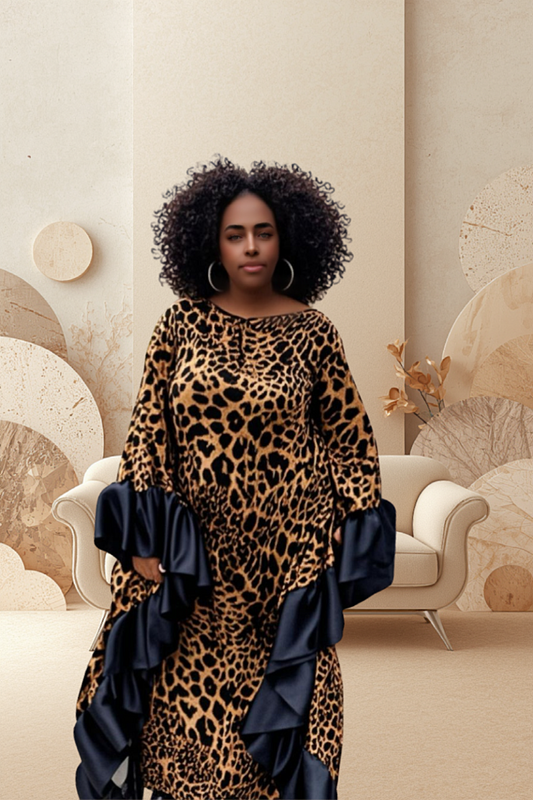 Grace in Leopard Kaftan