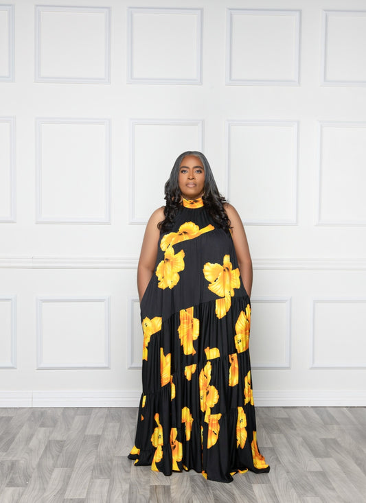 Camilla In Black and Yellow Maxi