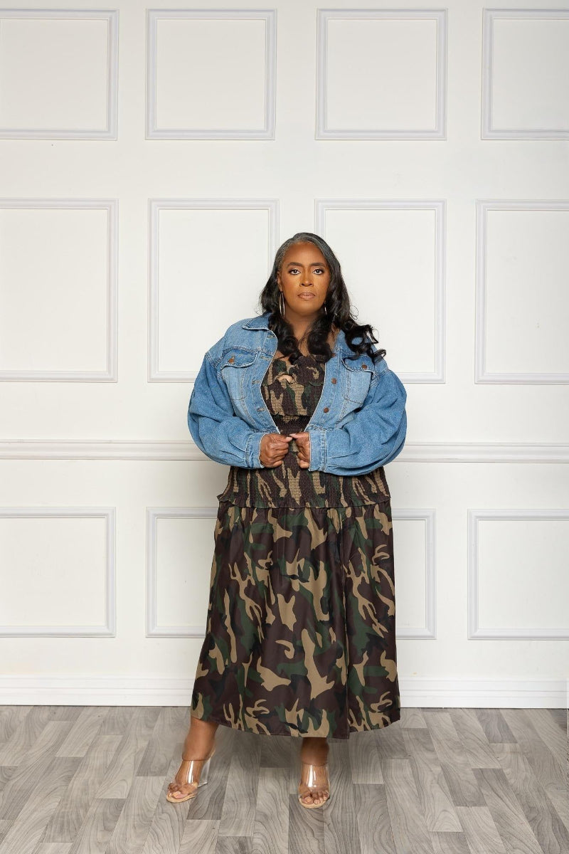 Camo Sweetheart Stretch Dress