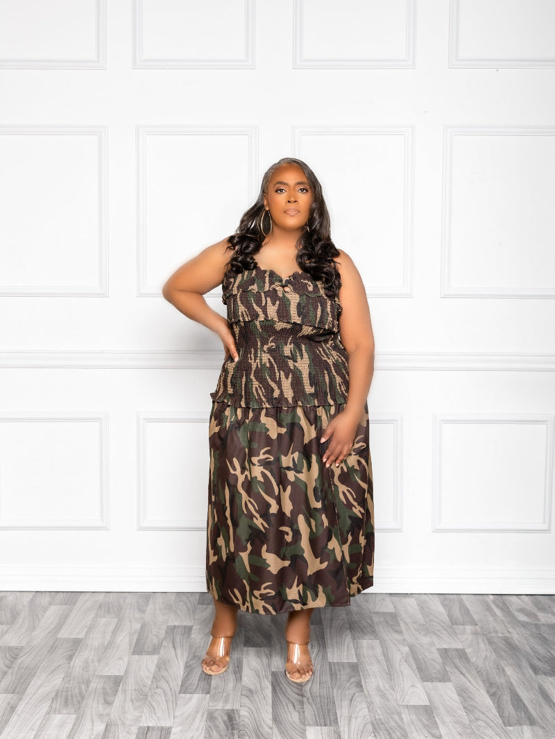 Camo Sweetheart Stretch Dress