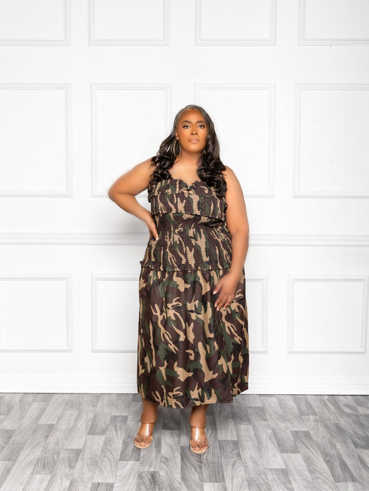 Camo Sweetheart Stretch Dress