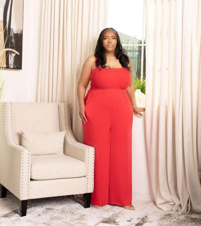 Farah in Red Jumpsuit