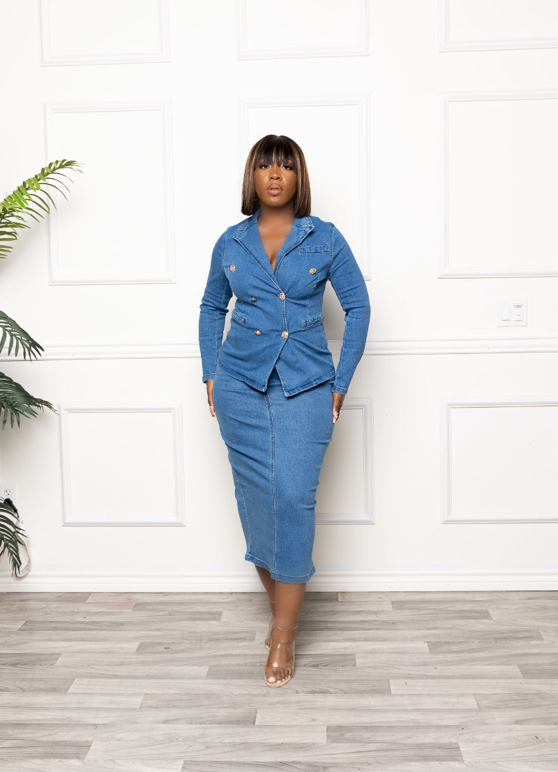 Denim Skirt Set