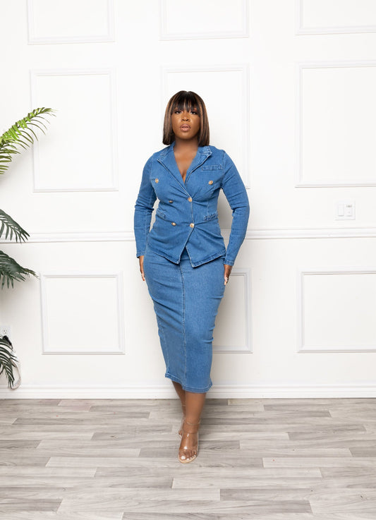 Denim Skirt Set