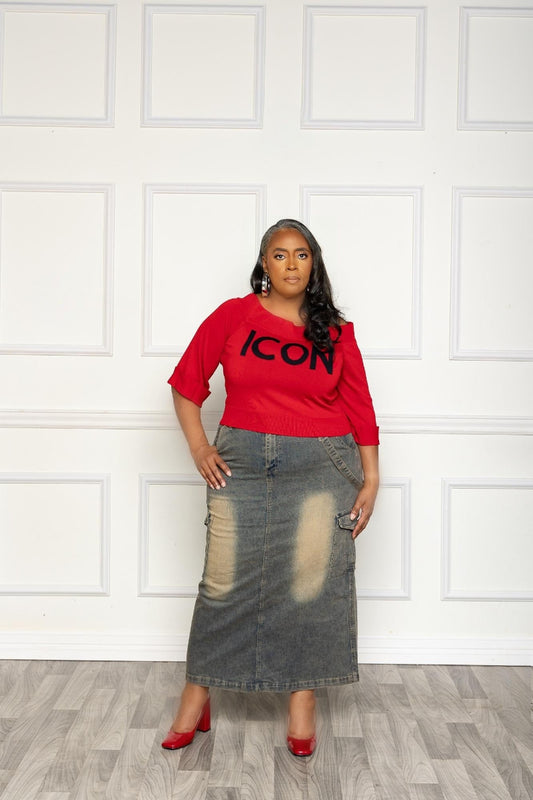 Plus Denim Skirt