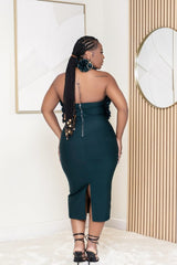 Teal Roses Bodycon Dress