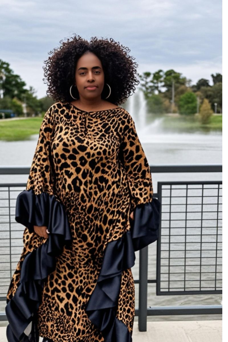 Grace in Leopard Kaftan