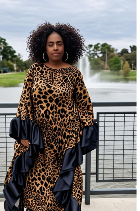 Grace in Leopard Kaftan
