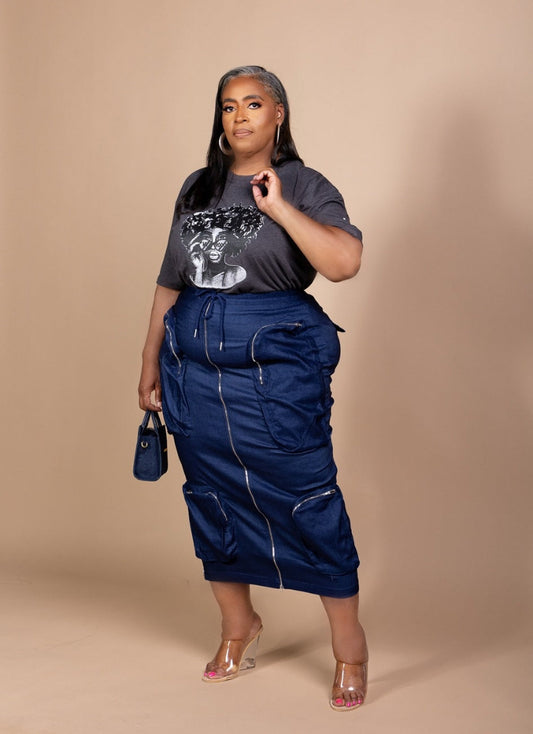 Zip Me Up Midi Skirt
